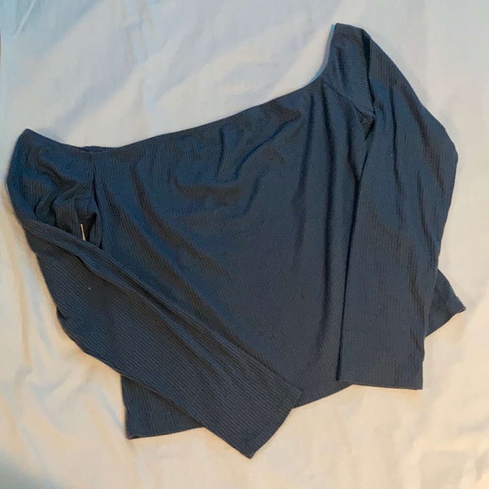 Off the shoulder grey-blue MOSSIMO top size XL.
